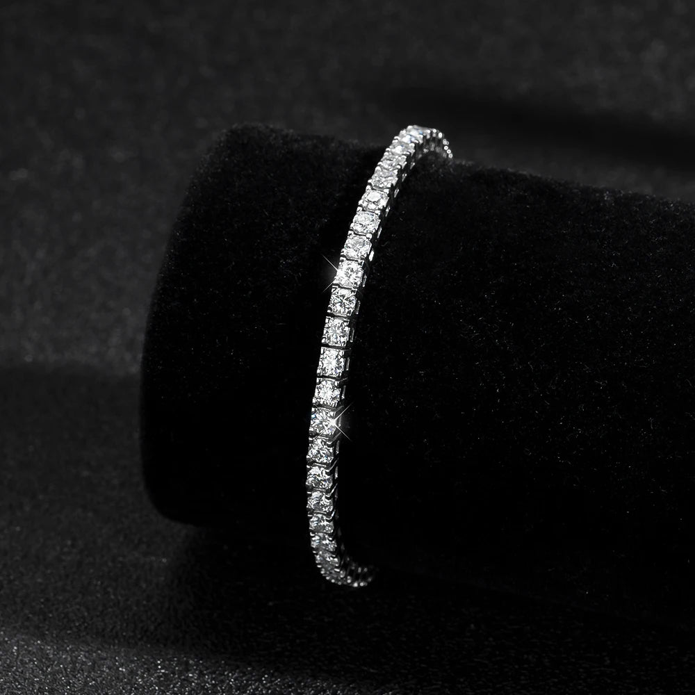 VVS1 Moissanite Tennis Bracelet – 18K Gold Plated 925 Sterling Silver with GRA Certificate